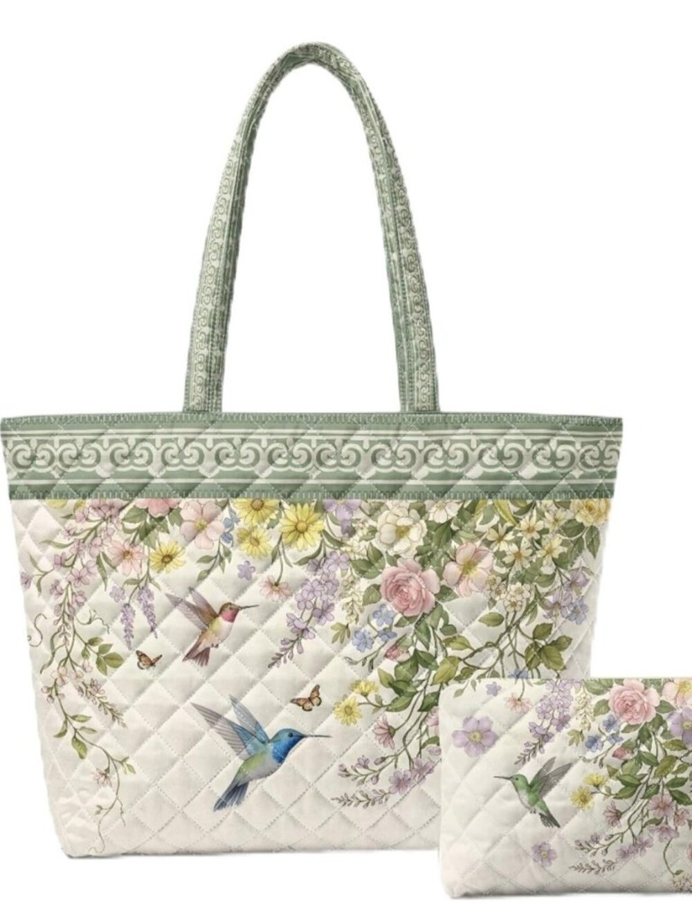 Quilted Tote Bag 2 Pack, Women's Tote Handbags for Work Travel